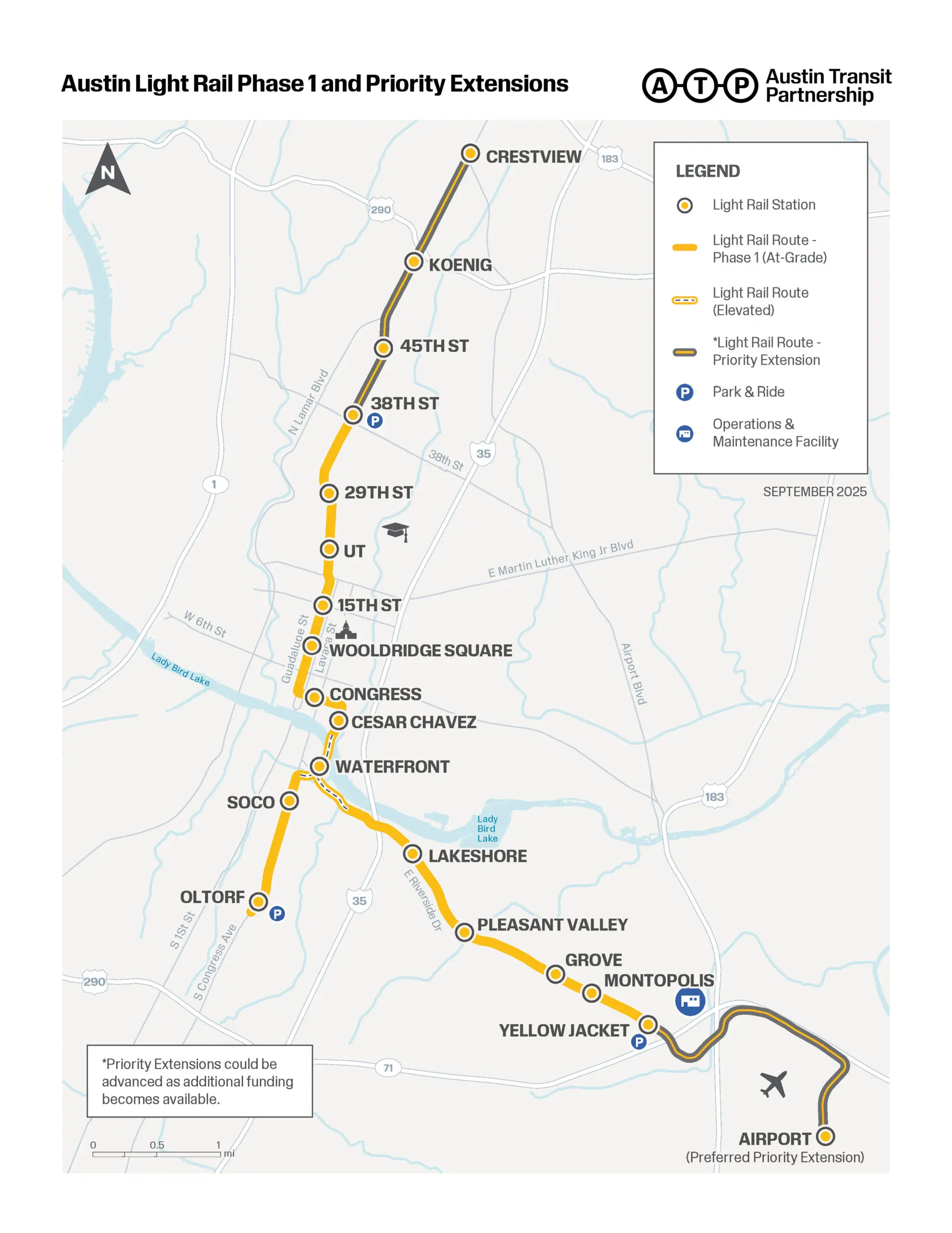Austin Light Rail Map September 2025